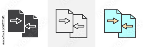 Compare icon in black and colored style.