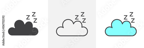 Zzz icon in black and colored style.