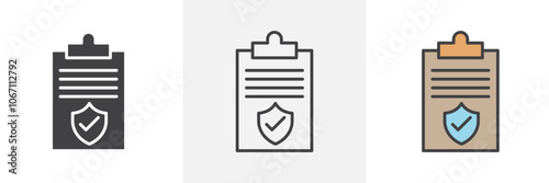 Contract coverage icon in black and colored style.