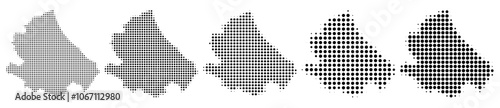 Abruzzo Italy map halftone in different sizes