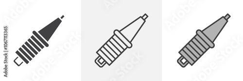 Spark plug icon in black and colored style.