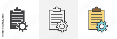 Compile icon in black and colored style.