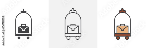 Hotel service icon in black and colored style.