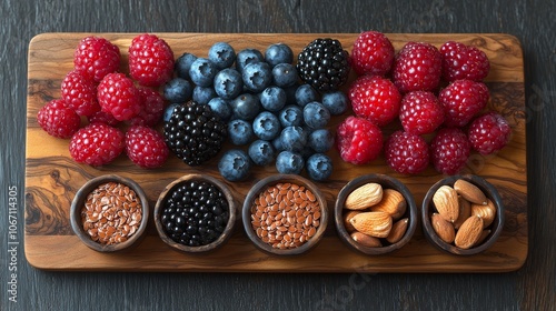 Explore the vibrant benefits of eating fresh berries and nuts for a healthy lifestyle photo