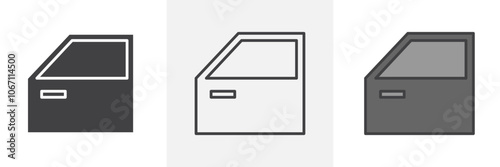 car door icon in black and colored style.