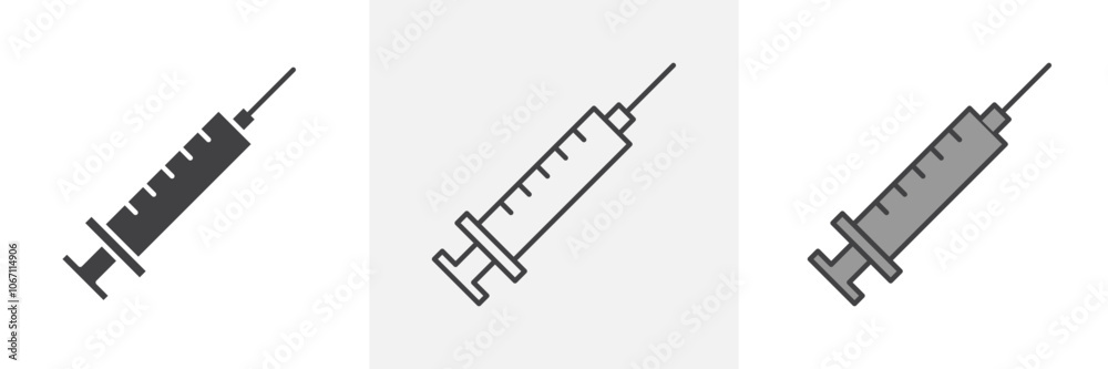Needle icon in black and colored style. Needle icon in black and colored style.