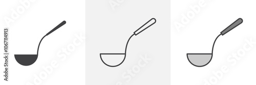Ladle icon in black and colored style.