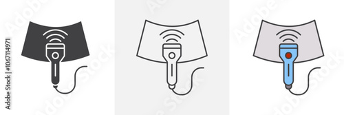 Ultrasound icon in black and colored style.