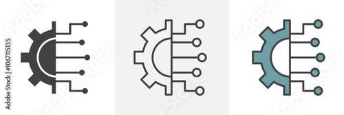 Technology icon in black and colored style.
