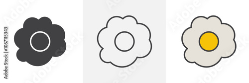 Omelet icon in black and colored style.