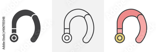 Hearing aid icon in black and colored style.