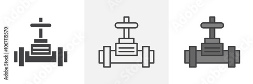 Valve icon in black and colored style.
