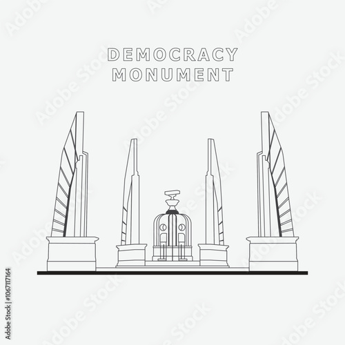 Democtacy monument-outline