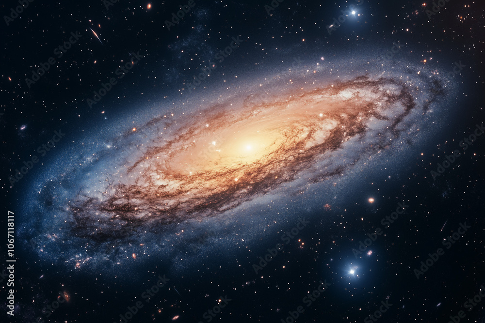 Fototapeta premium Galaxy, milky way, planet and space