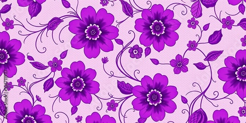 Wallpaper Mural Elegant and intricate violet floral pattern perfect for backgrounds, wallpapers, and designs, intricate Torontodigital.ca