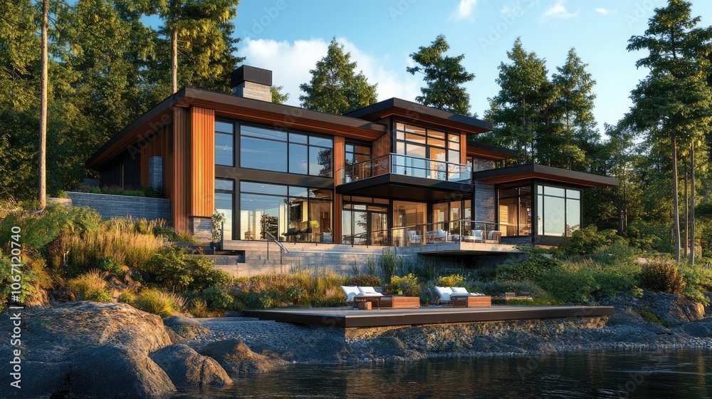 Modern House by the Lake with Scenic Surroundings Modern House by the Lake with Scenic Surroundings