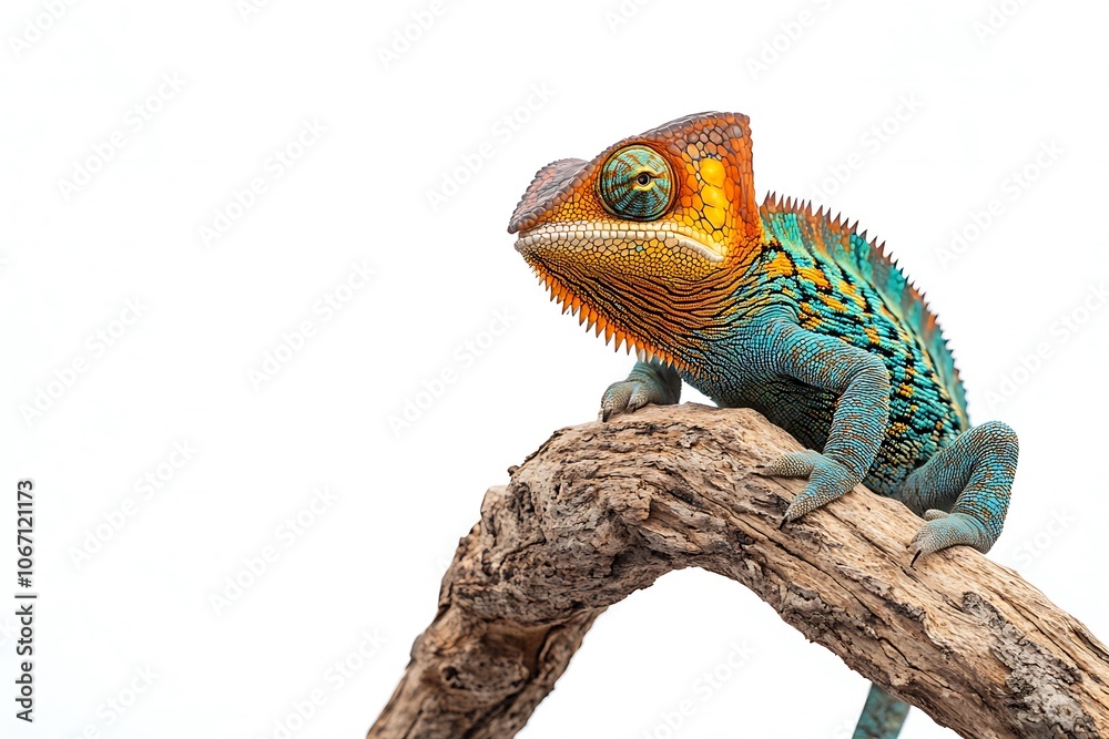 Obraz premium chameleon on a white background