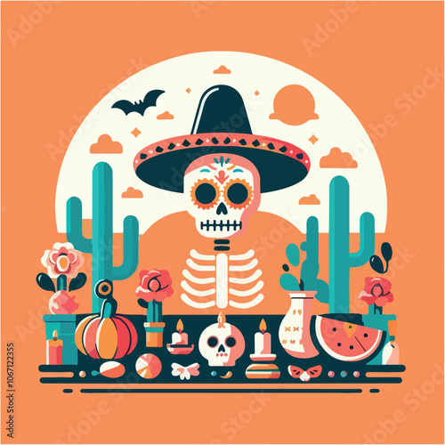 dia de los muertos illustration