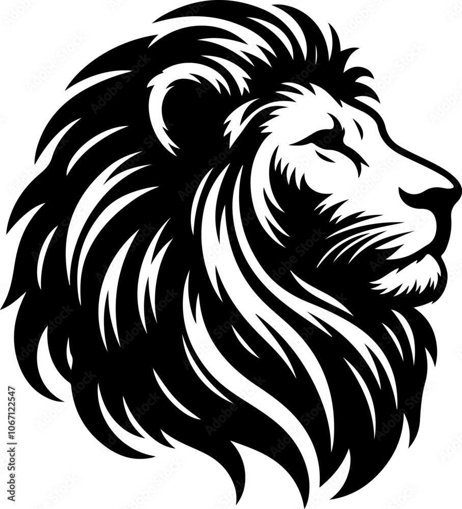 Fototapeta premium lion head silhouette vector