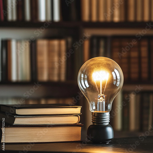 The light bulb over the book represents creativity and innovation in education