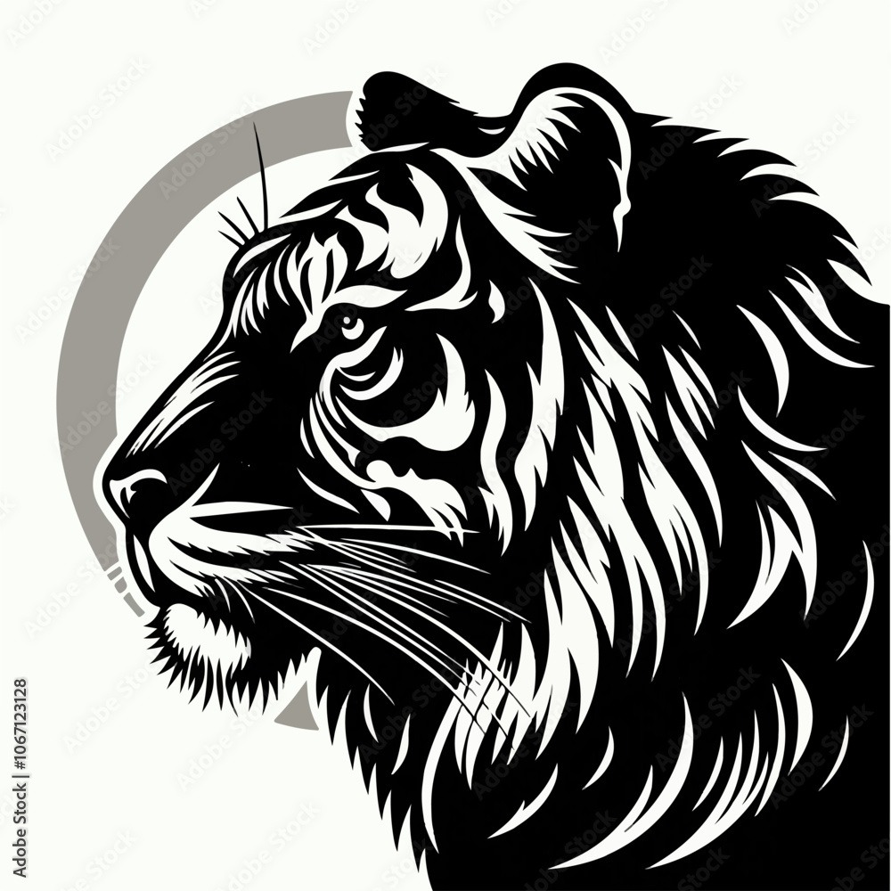 Obraz premium tiger head silhouette vector