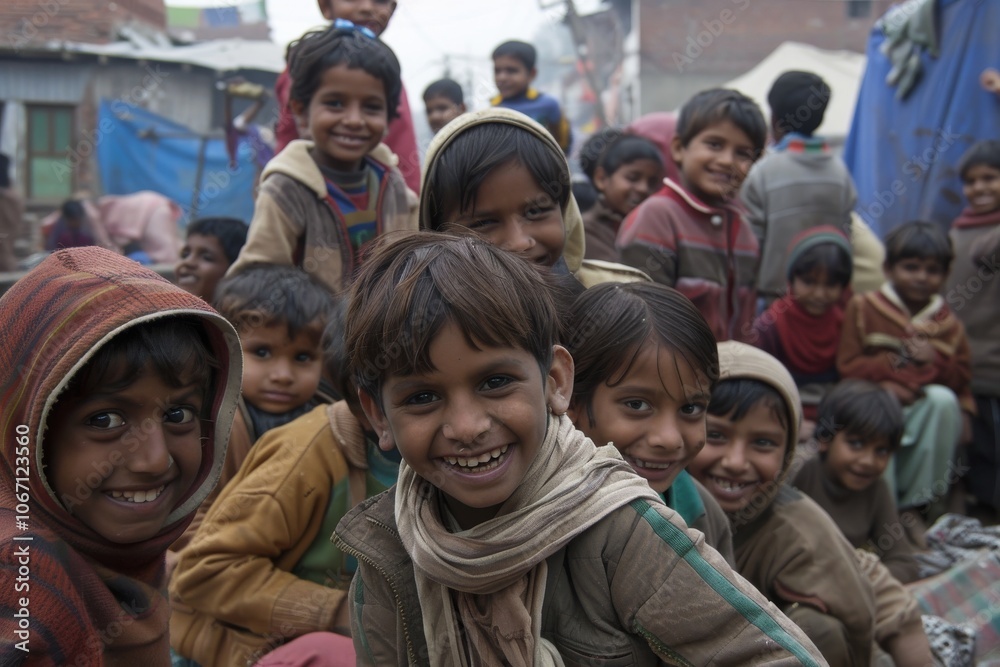Unidentified group of kids in the street