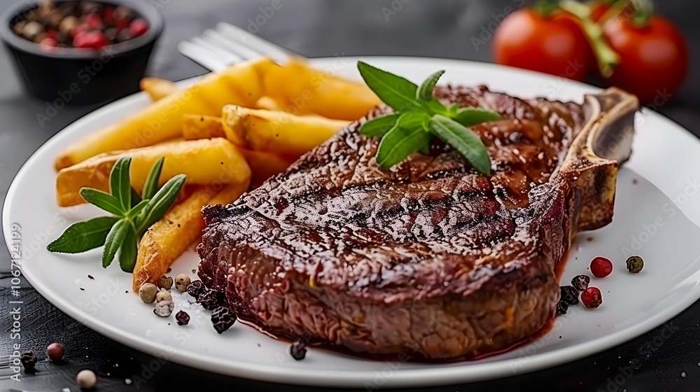 Mouthwatering T Bone Steak with a Perfectly Seared Crust Served Alongside Crispy Golden Fries and a Vibrant Salad of Fresh Greens A Delectable and Satisfying Culinary Delight Mouthwatering T Bone Steak with a Perfectly Seared Crust Served Alongside Crispy Golden Fries and a Vibrant Salad of Fresh Greens A Delectable and Satisfying Culinary Delight
