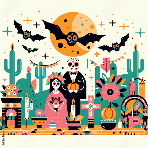 dia de los muertos illustration