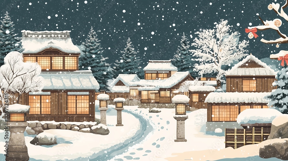 Fototapeta premium 日本の雪景色