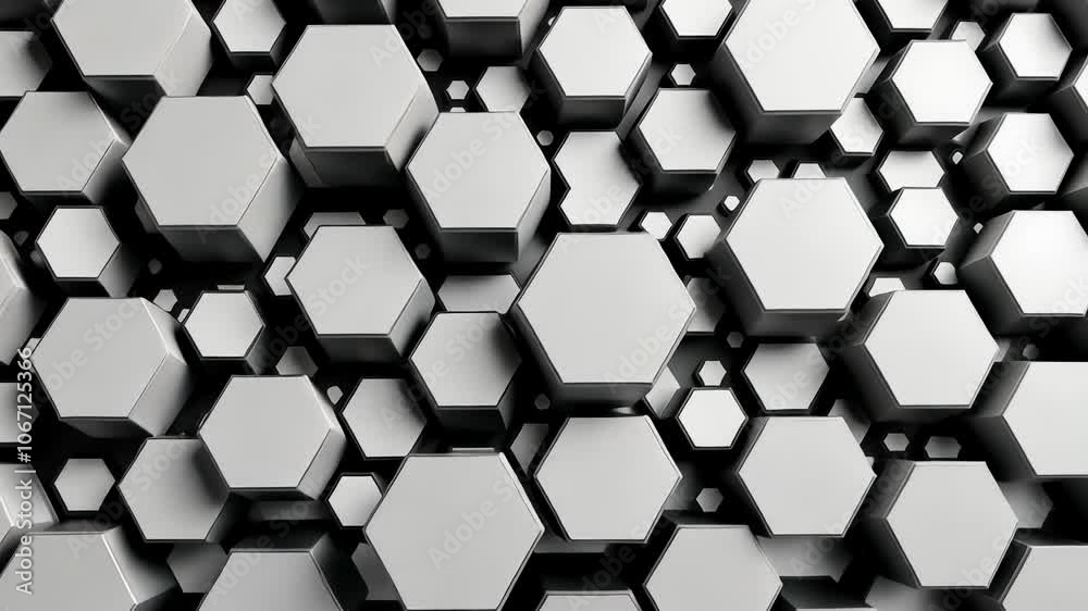Dynamic shifting hexagonal pattern with metallic surface in highresolution movement