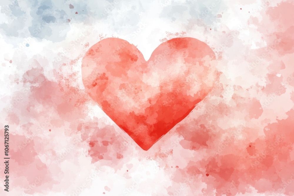 Heart Symbol in Watercolor Style Heart Symbol in Watercolor Style