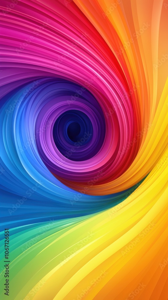 Fototapeta premium Vibrant swirl of colors featuring shades of purple, blue, green, and yellow, creating a mesmerizing abstract pattern.