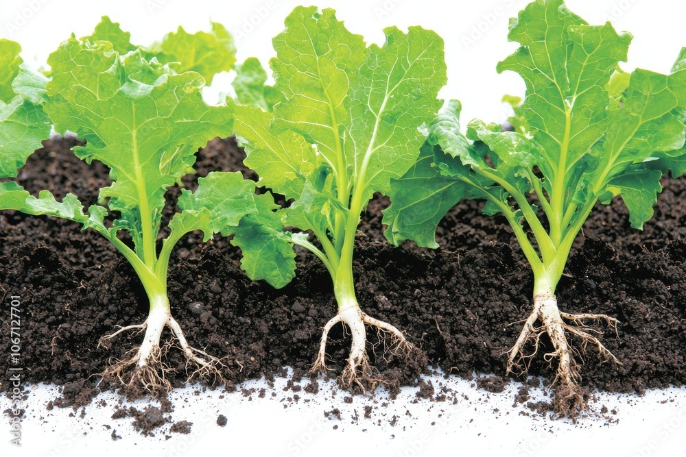 Fresh Greens in 3D Stylized Illustration of Salad Plants Fresh Greens in 3D Stylized Illustration of Salad Plants
