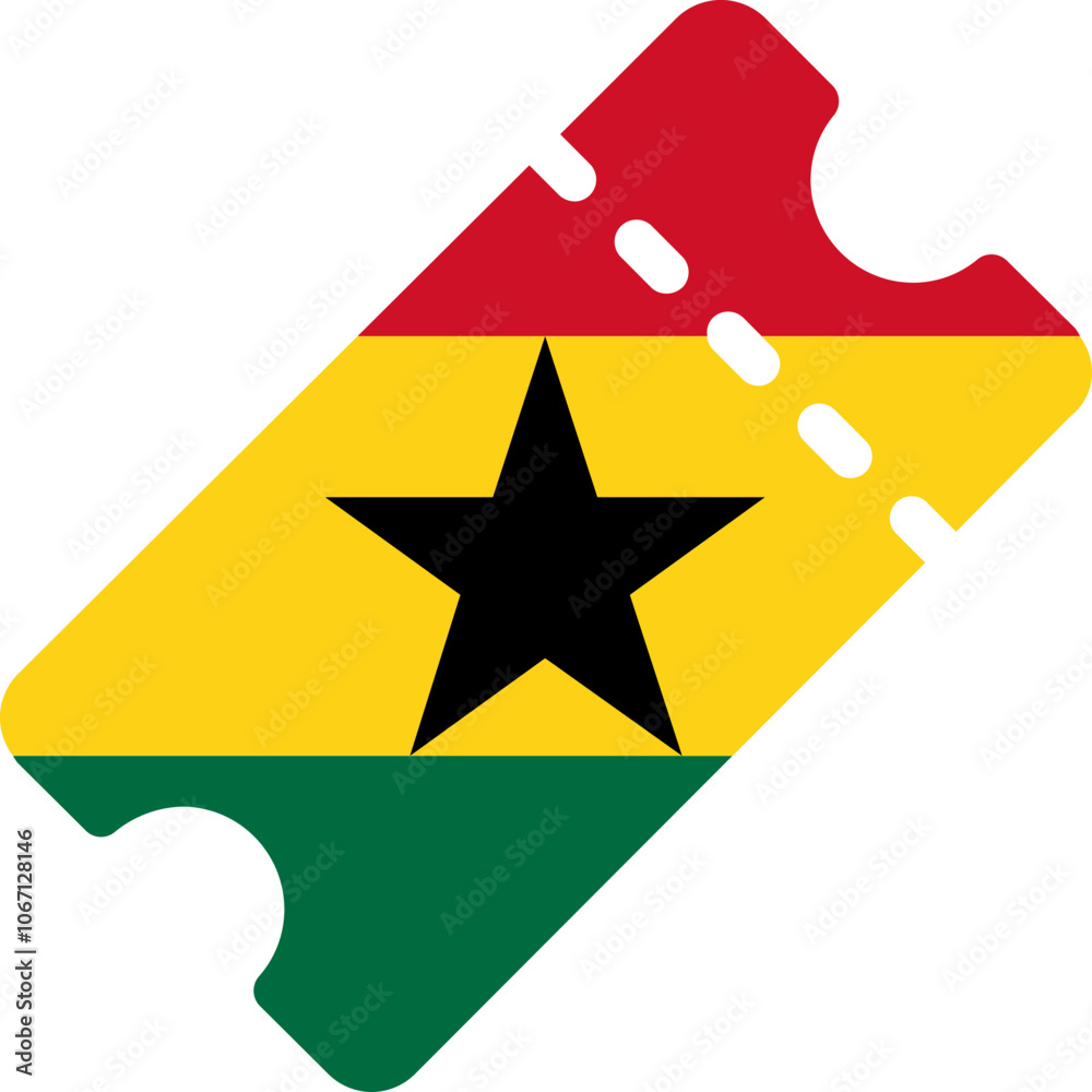 Ghana Flag On ticket Ghana Flag On ticket