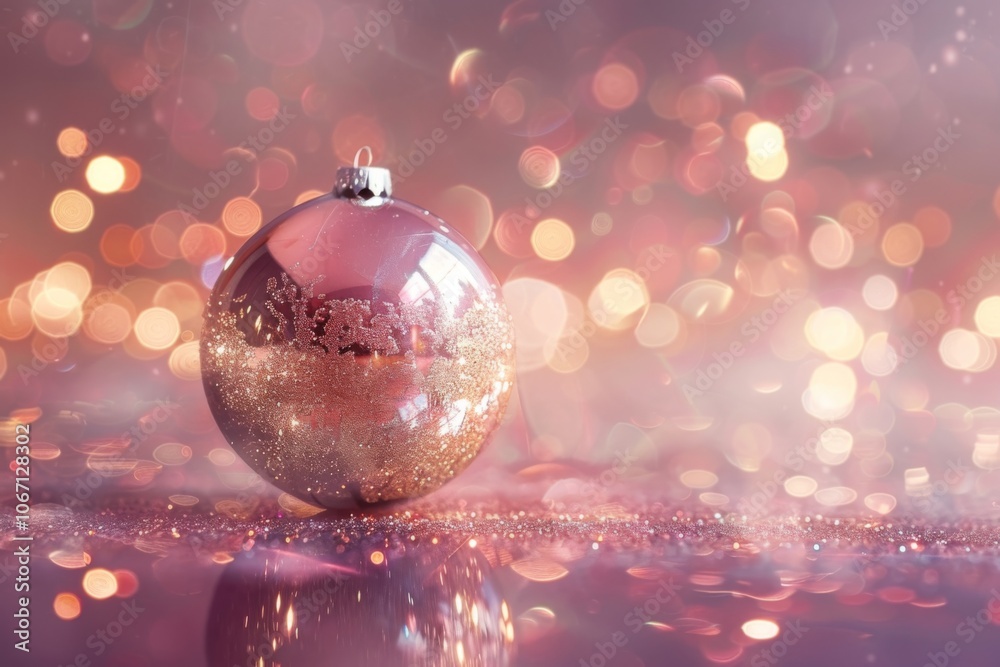 Glittering Christmas Bauble Reflection Glittering Christmas Bauble Reflection