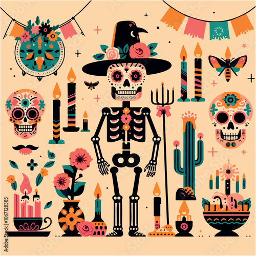 dia de los muertos illustration