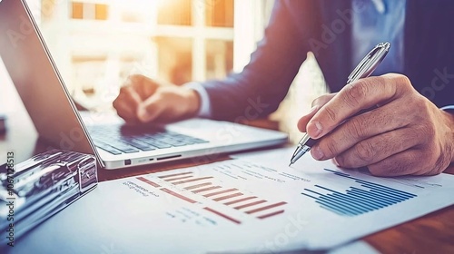A group of real estate agents engaged in a meeting at a modern office, networking and sharing ideas, with a sleek laptop displaying property listings on the table, shot in professional lighting