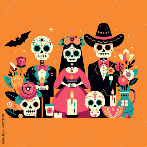 dia de los muertos illustration