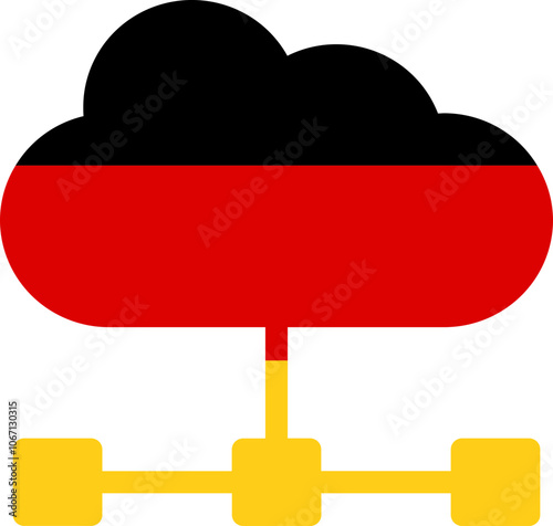 Cloud Server Icon of Germany Flag