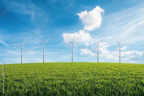 A corporate building powered by renewable energy, showcasing its CO2 emissions reduced to neutrality