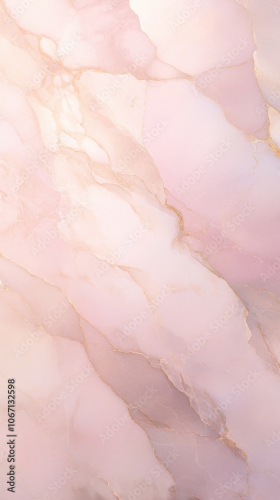 Fototapeta premium Beautiful pink marble texture with soft swirls and subtle golden veins, creating an elegant background.