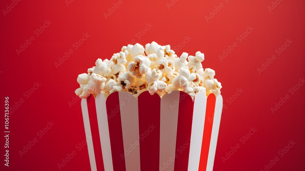 Offer for free popcorn with movie tickets represented in minimalist AI generated illustration Offer for free popcorn with movie tickets represented in minimalist AI generated illustration