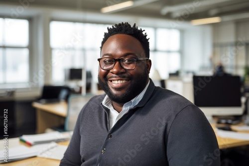 Office worker smiling photography portrait glasses.