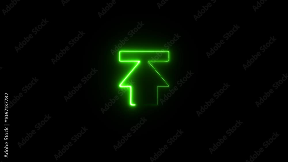 abstract glowing neon loading icon and uploading animation. Neon showing the on black background. abstract glowing neon loading icon and uploading animation. Neon showing the on black background.