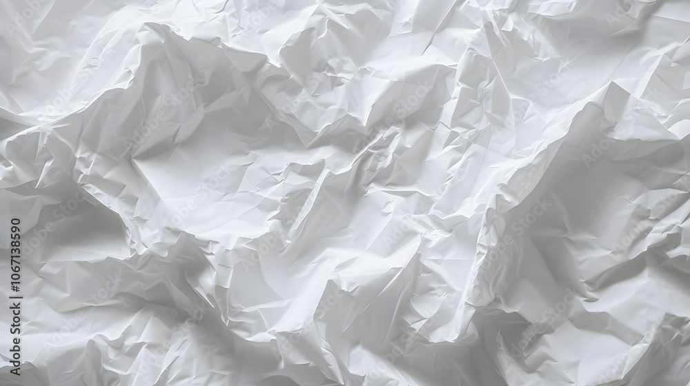Peaks and valleys shown on a crumpled piece of white paper AI generated illustration Peaks and valleys shown on a crumpled piece of white paper AI generated illustration