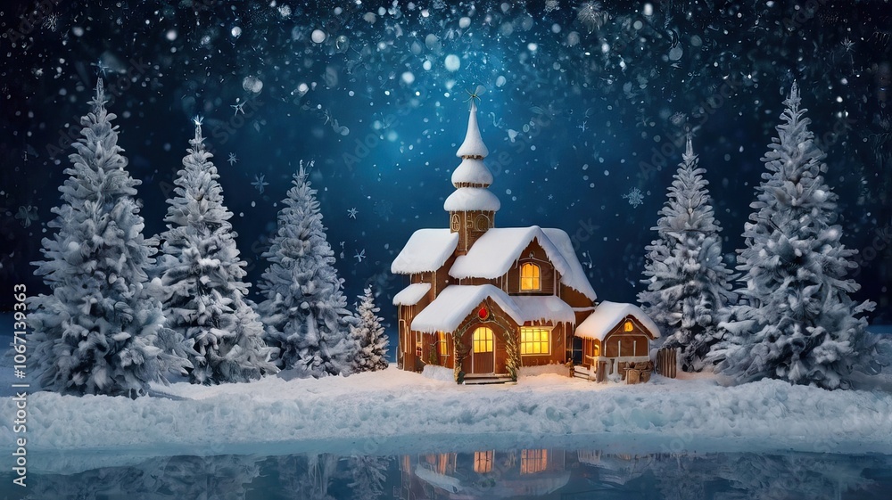 Fototapeta premium Winter Christmas Tree home