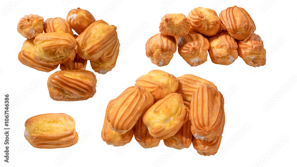 Sweet eclairs isolated on a white background. Sweet eclairs isolated on a white background.