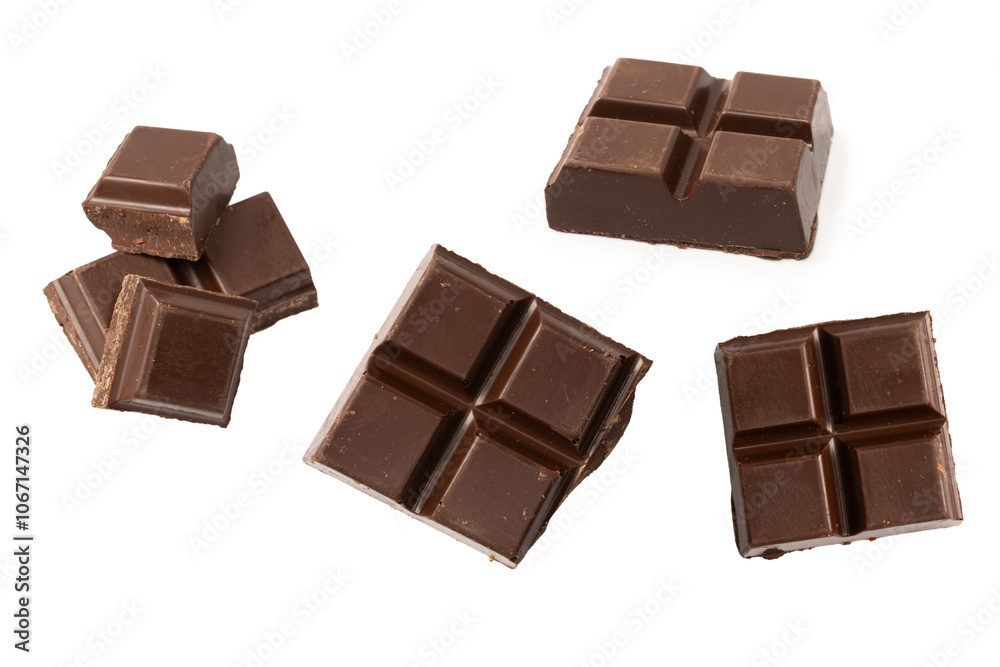 A chocolate bar isolated on white background. A chocolate bar isolated on white background.