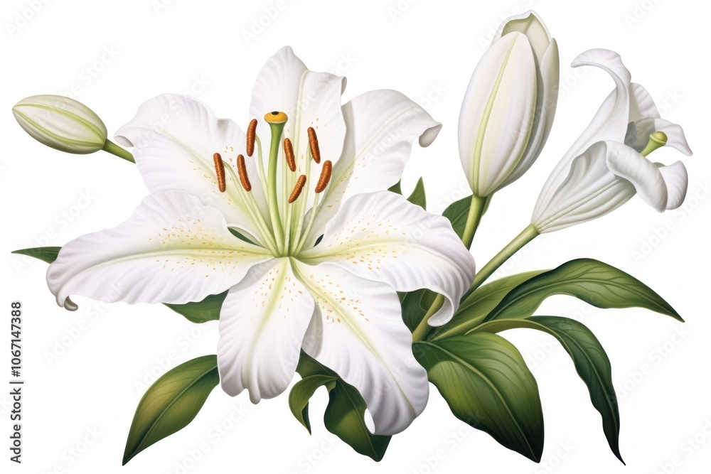 Obraz premium Flower plant white lily.