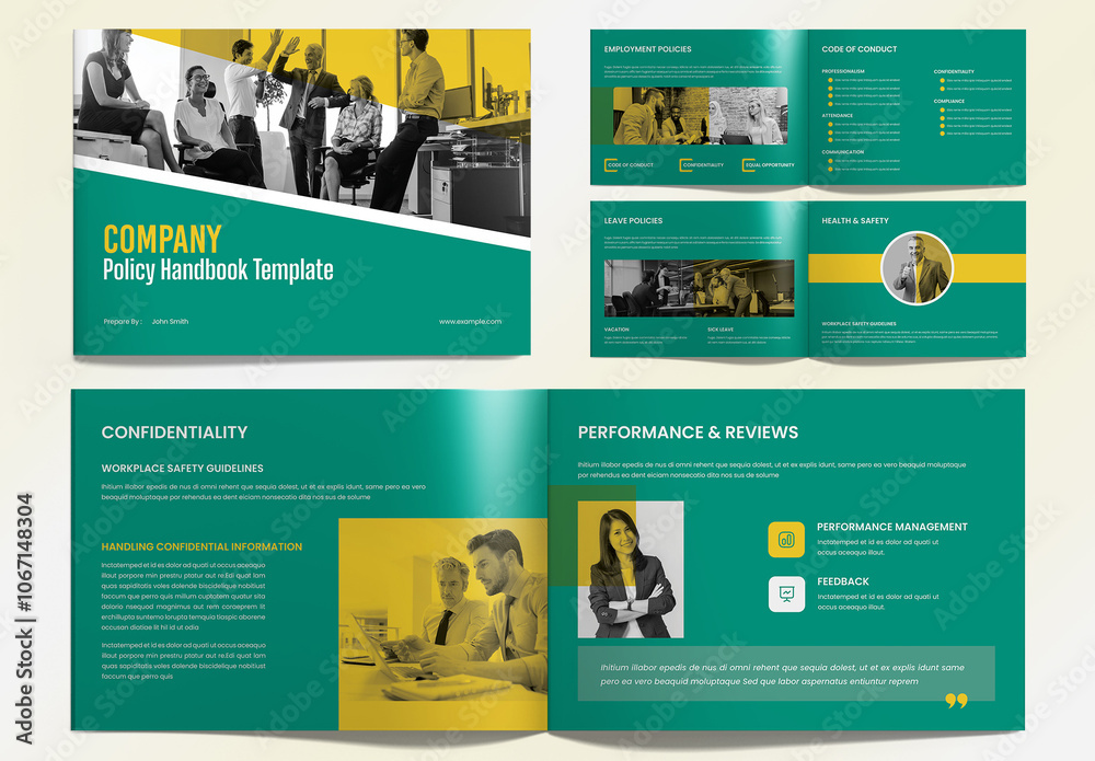Policy Folder Layout Company Policy Brochure Layout Stock Template | Adobe Stock